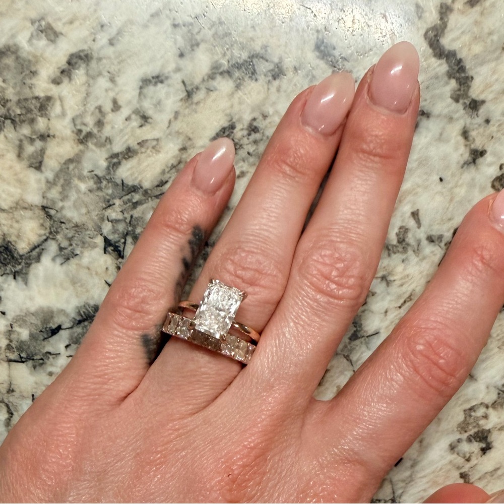 3ct Radiant Lab Grown Engagement ring